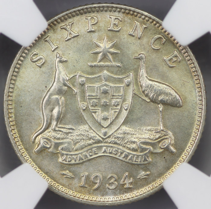 Australia 1934 Sixpence, NG... image