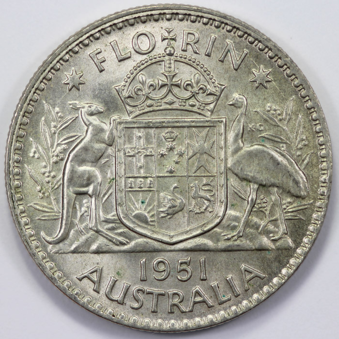 Australia 1951 Florin, Unci... image
