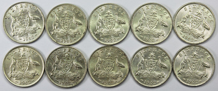 Australia 1942 D Sixpence, ... image