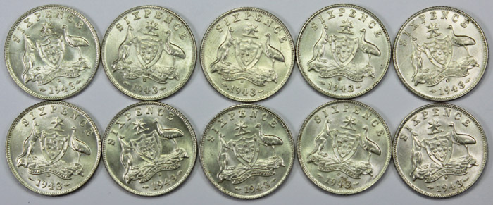 Australia 1943 D Sixpence, ... image