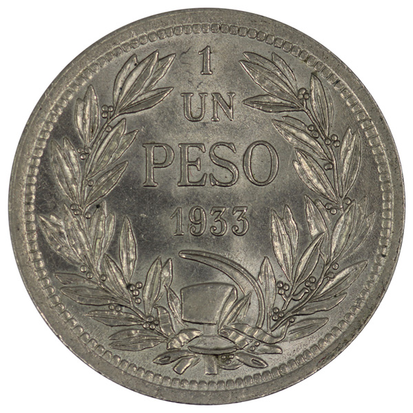 Chile 1933 Peso, Lustrous -... image