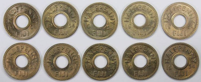 Fiji 1954 Halfpenny, Brilli... image