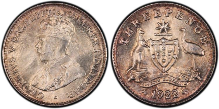 Australia 1922 Threepence, ... image