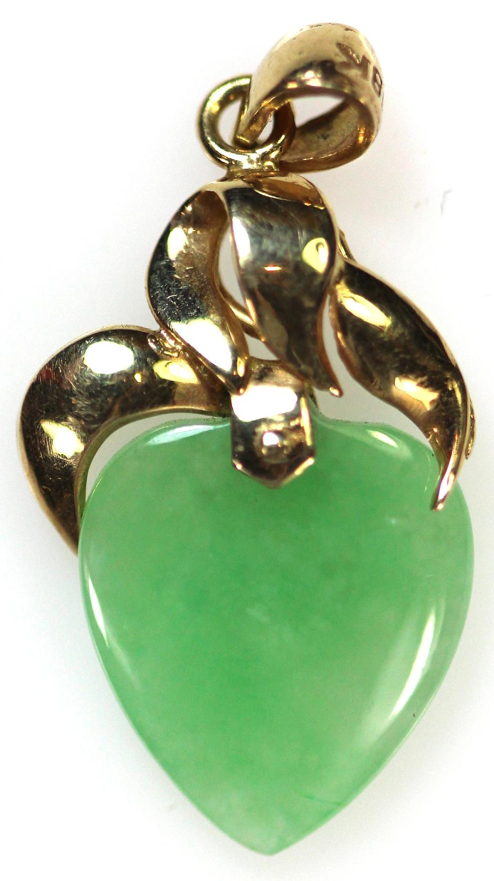 Apple Green Jade Heart Pend... image
