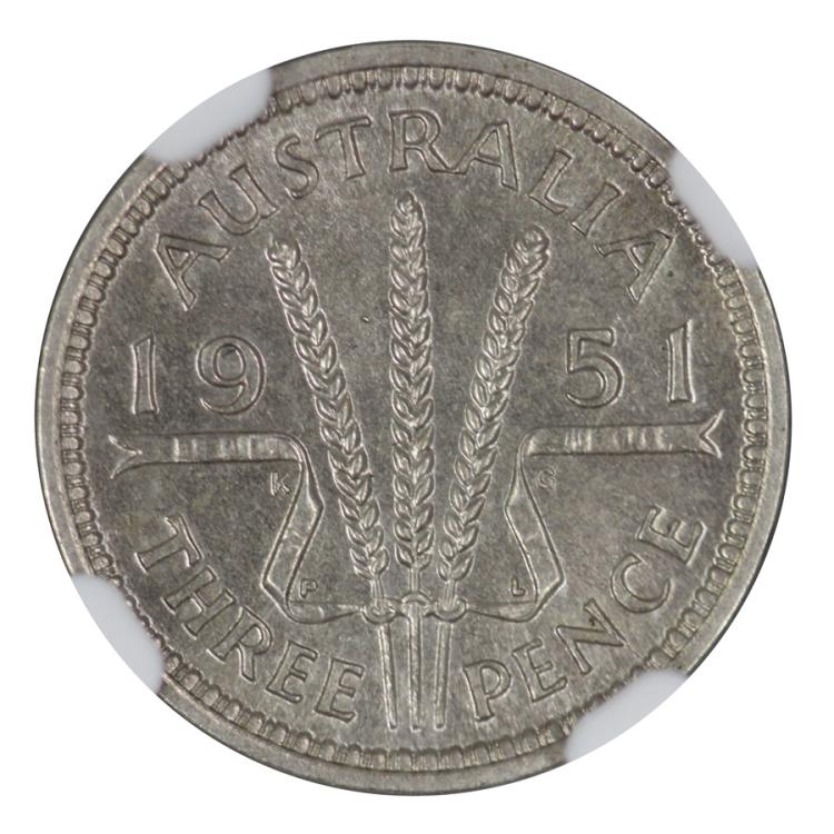 Australia 1951 PL Threepenc... image