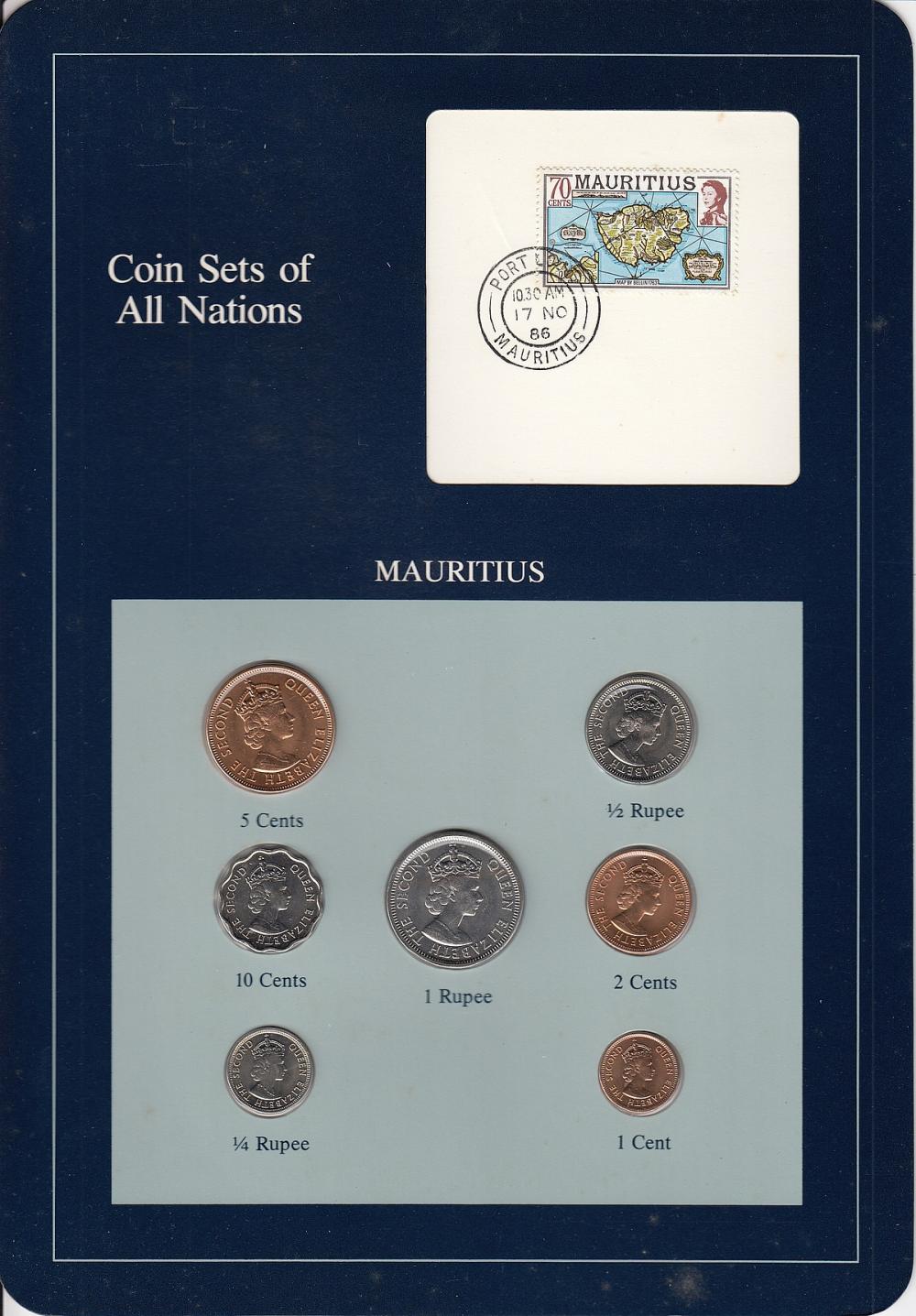 Mauritius. 1978 1, 2, 5 & 1... image