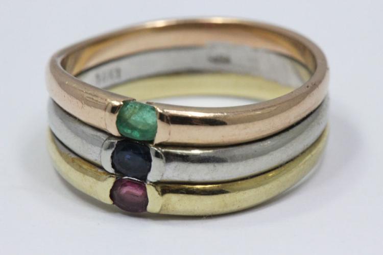 Tri-colour 14ct Gold Ring s... image