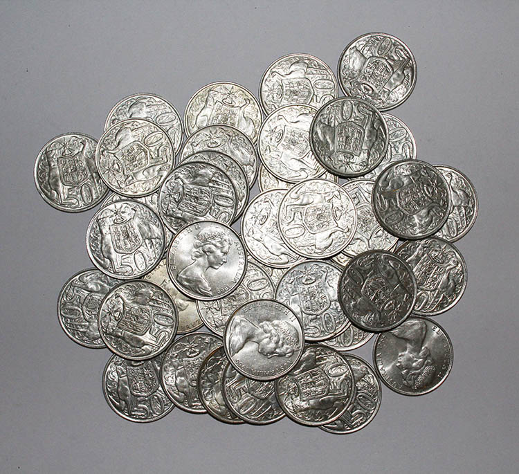 Australia 1966 Silver 50 Ce... image