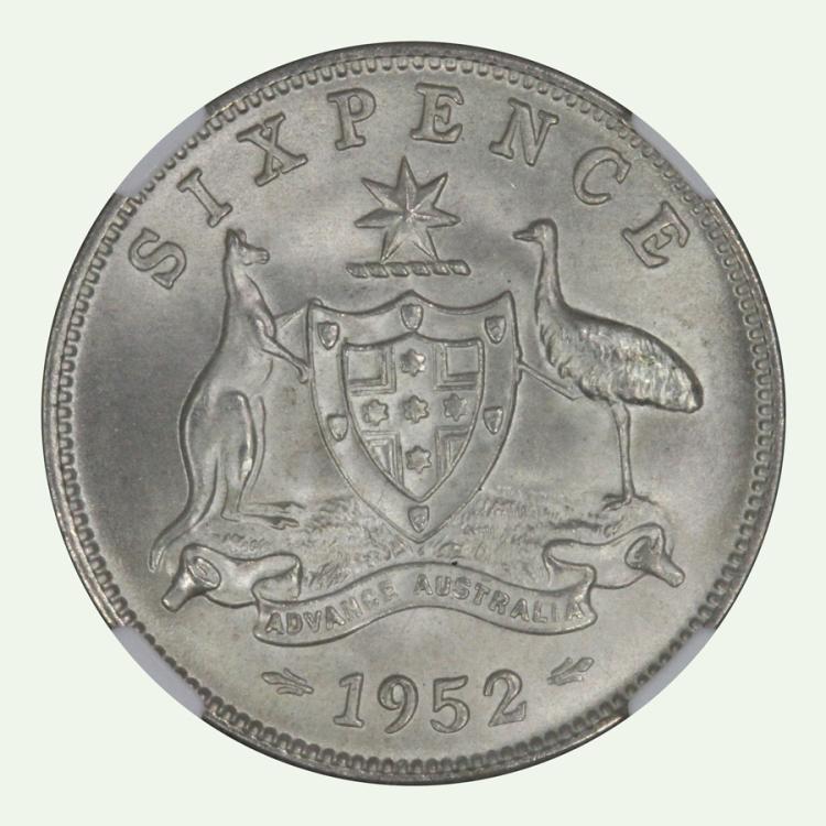 Australia 1952 Sixpence image