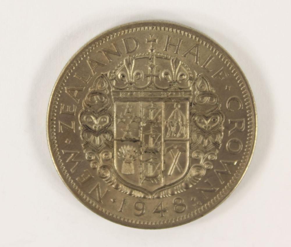 New Zealand 1948 Cu-Ni Half... image