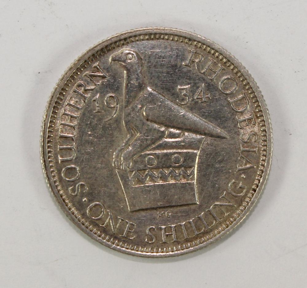 Southern Rhodesia 1934 Silver (925) Shilling, Extremely Fine