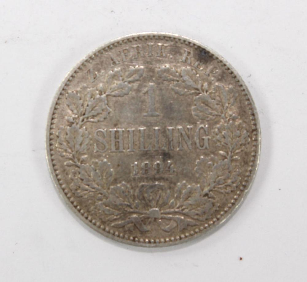 ZAR (South Africa) 1894 Silver (925) Shilling, Very Fine