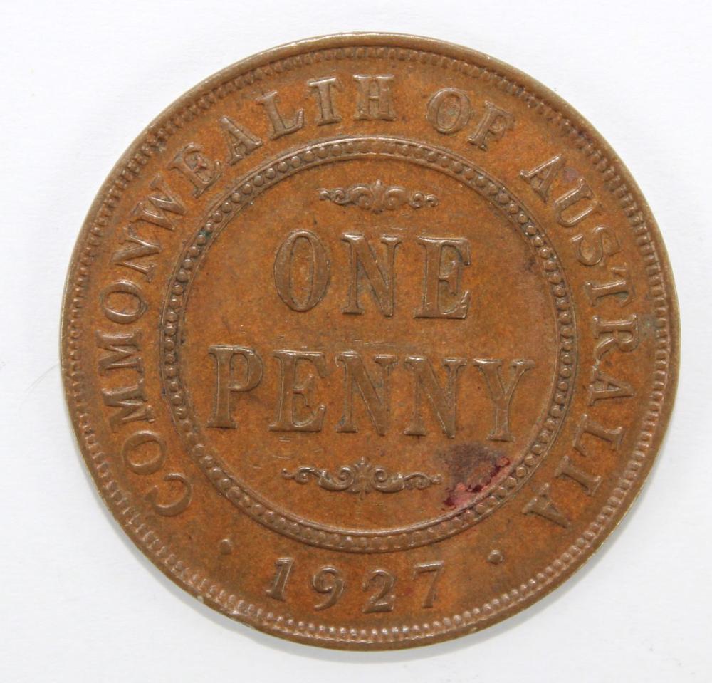 Australia 1927 'English obverse' Penny, virtually Uncirculated
