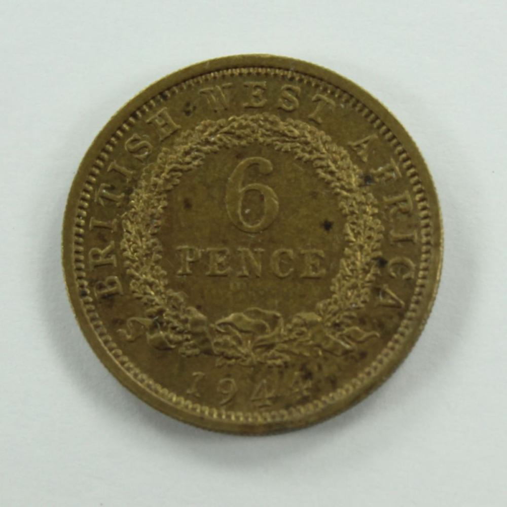 British West Africa 1944 Sixpence, Uncirculated