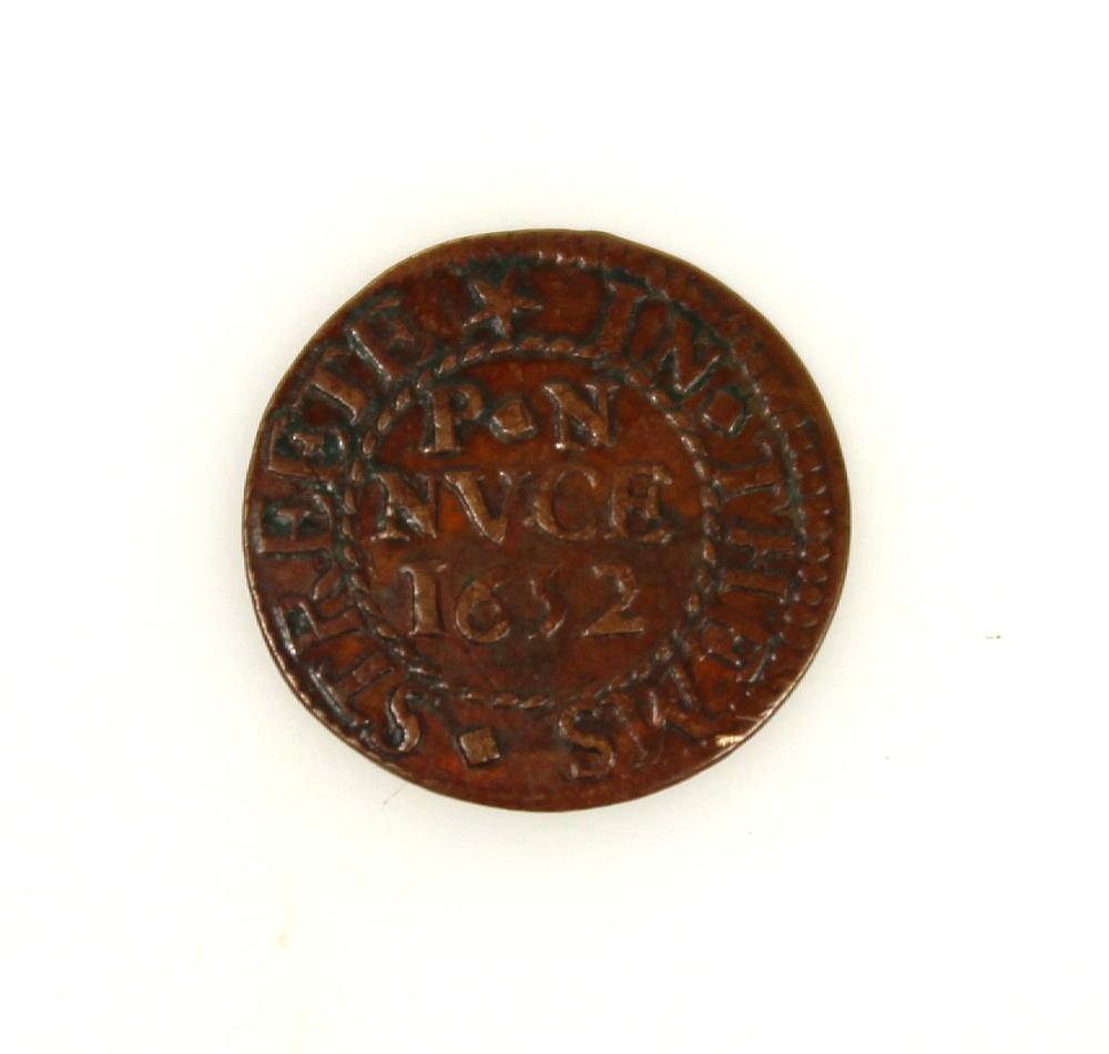 England 1652 Copper Farthing Token, good Very Fine