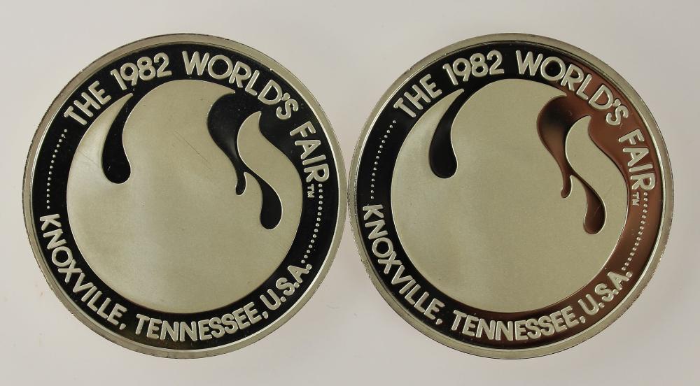 U.S.A. 1982 'Knoxville Tennessee World's Fair Silver (999) Rounds, Uncirculated (2 coins)