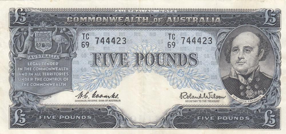 Australia 'Coombs - Wilson' Reserve £5 (1960), good Very Fine OPQ