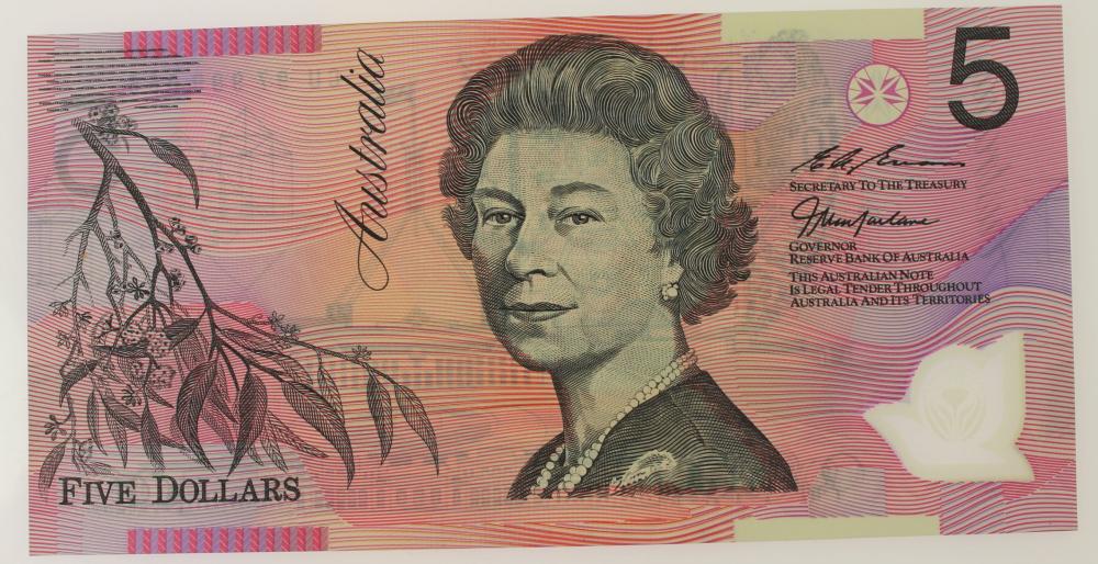 Australia 'Macfarlane - Evans' CU Prefix - Test Note $5 (1997), Uncirculated
