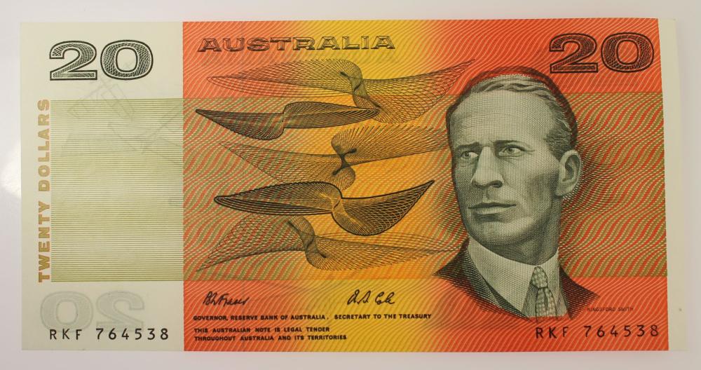 Australia 'Fraser - Cole' $20 (1991), Uncirculated OPQ
