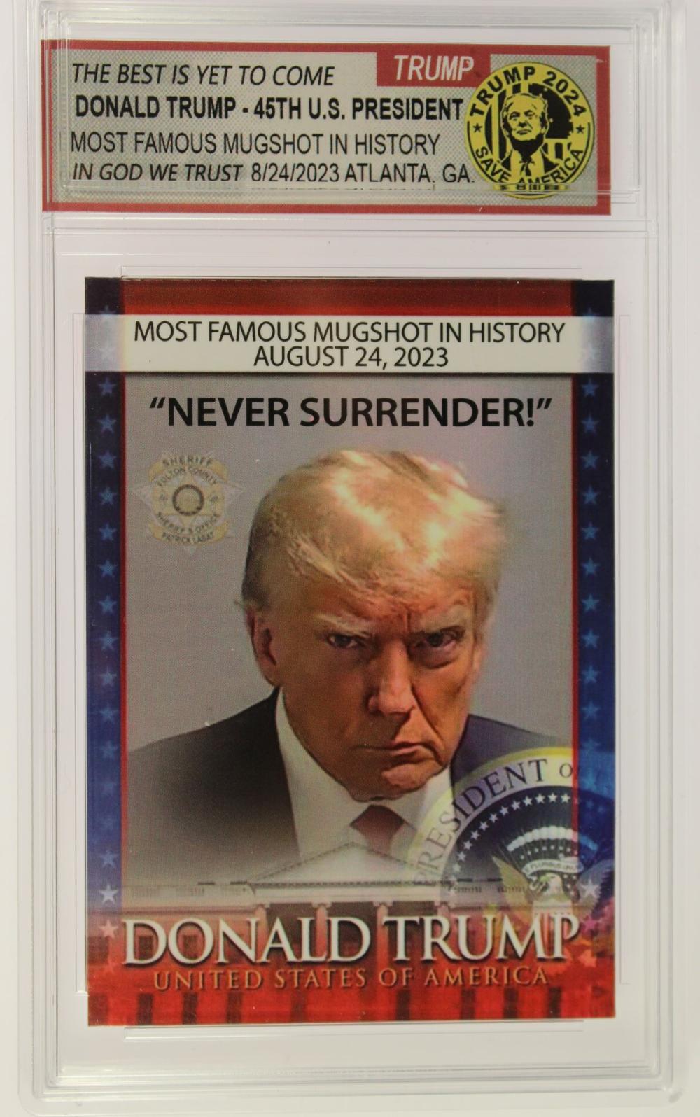 U.S.A. Donald Trump Slabbed 'Never Surrender' Collector Card