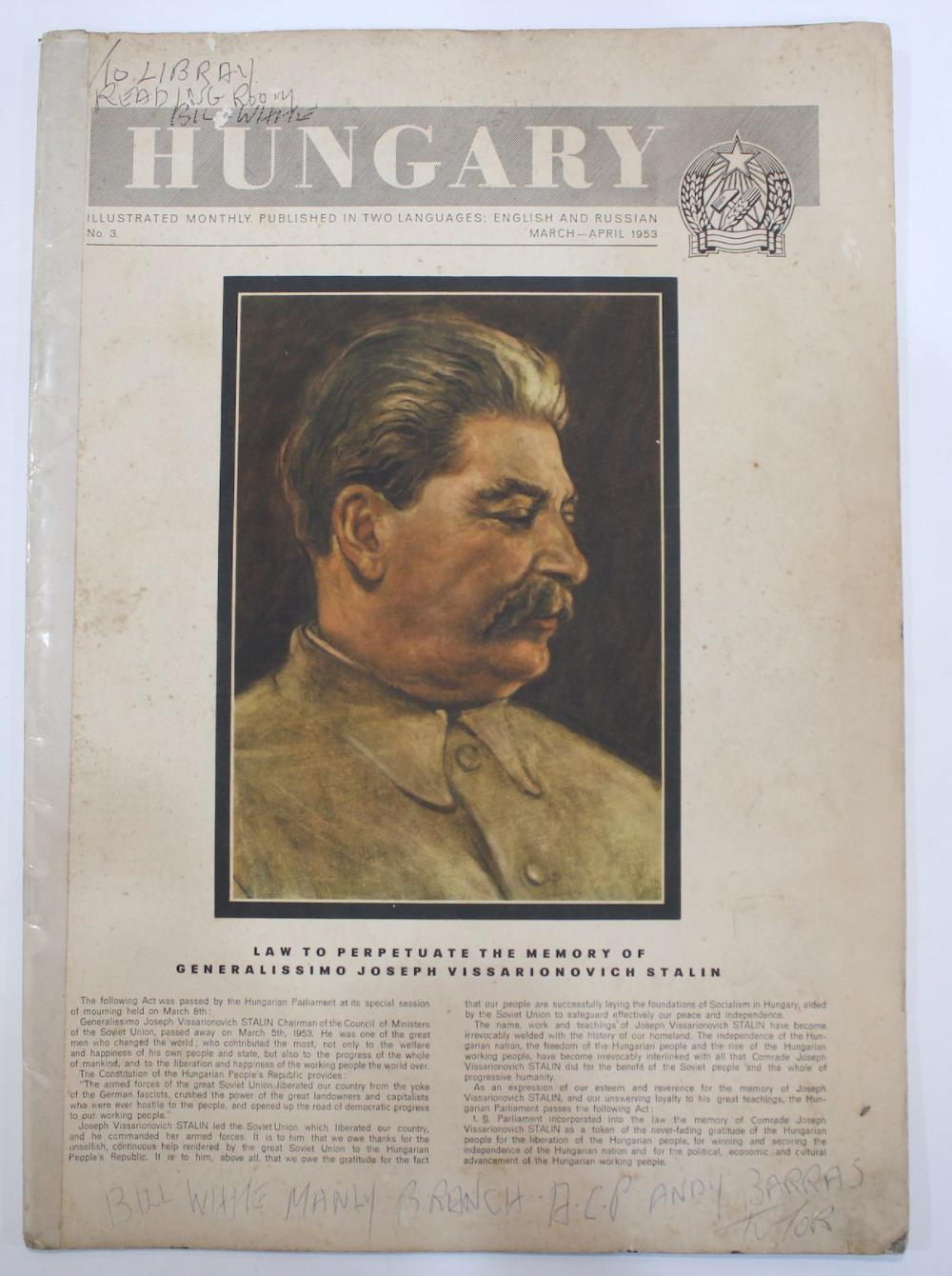 1953 Hungary Illustrated Monthly Magazine