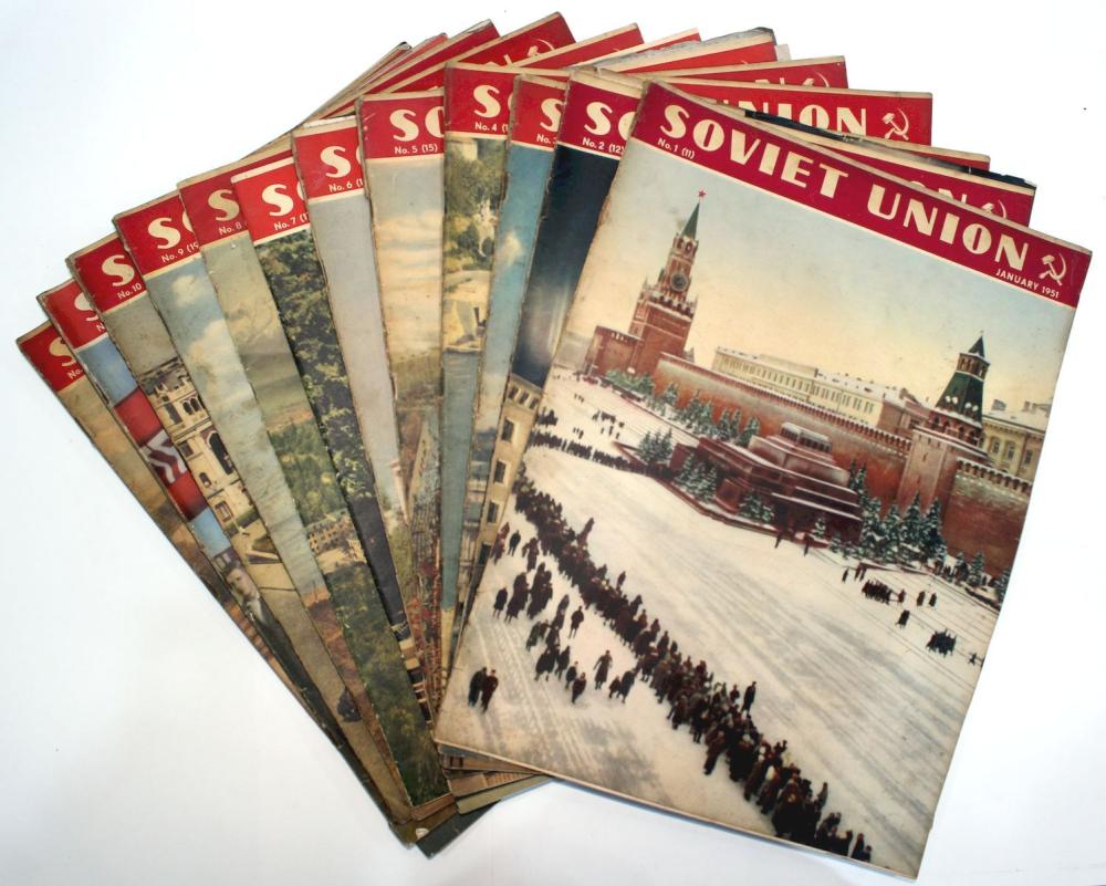 1951 Soviet Union Illustrated Monthly Magazines, Complete Year (12 items)