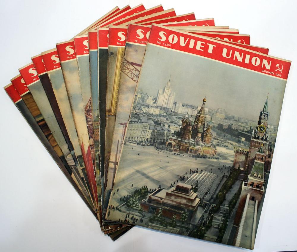 1953 Soviet Union Illustrated Monthly Magazines, Complete Year (12 items)
