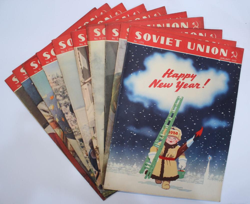 1956 Soviet Union Illustrated Monthly Magazines (10 items)