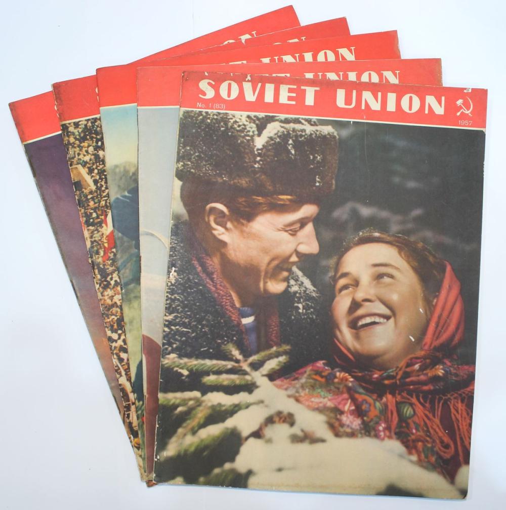 1957 Soviet Union Illustrated Monthly Magazines (5 items)