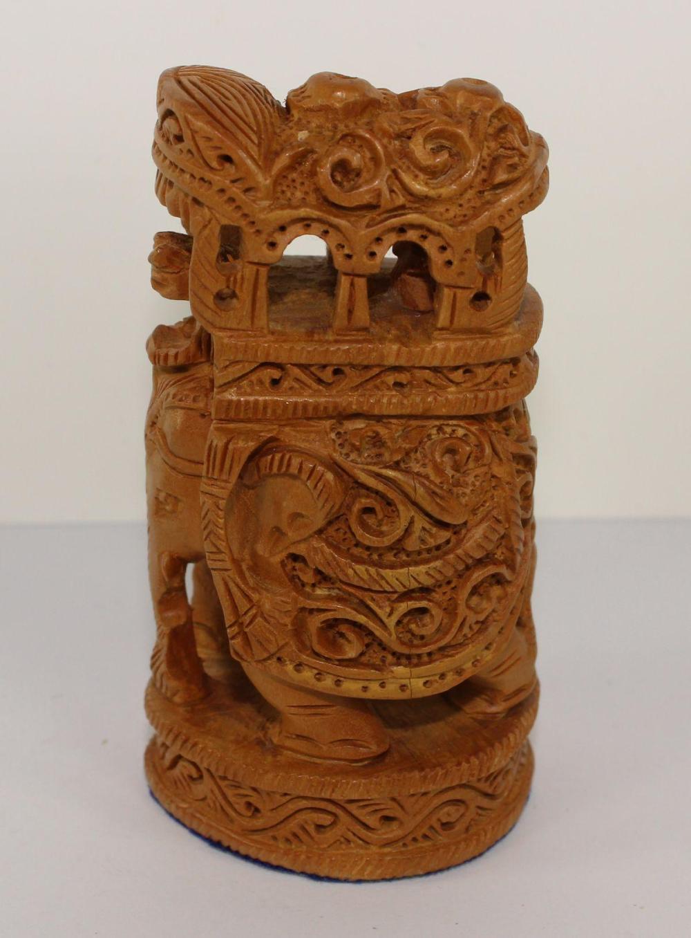Indian Wedding Elephant carved in Box Wood