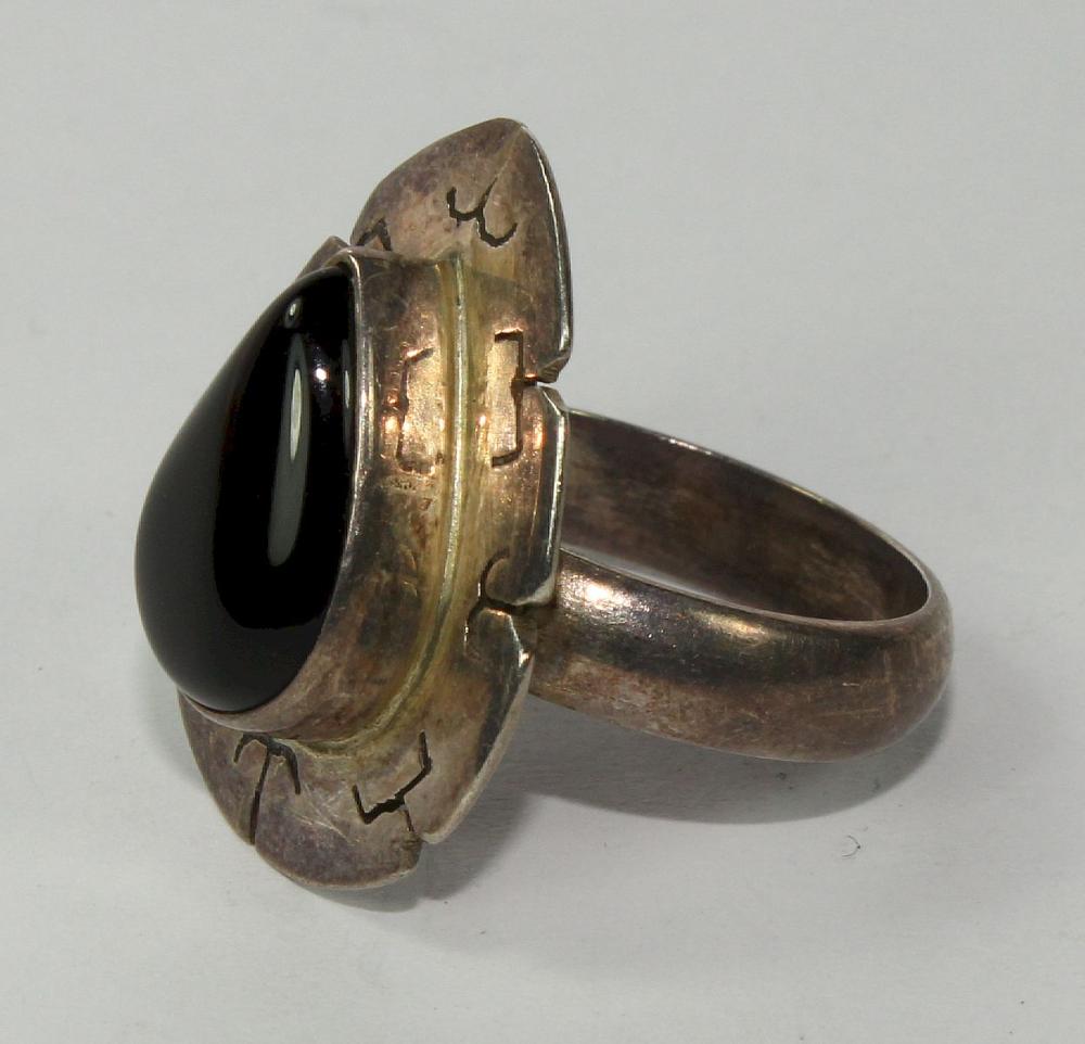 Sterling (925) Silver & Onyx Rings (2 items)