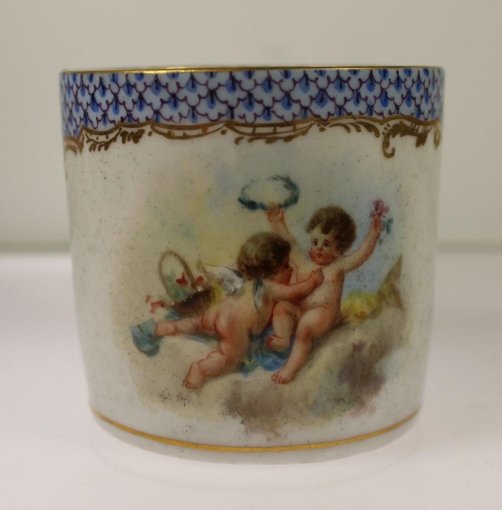 German Hand painted Coffee Can Early 20th Century
