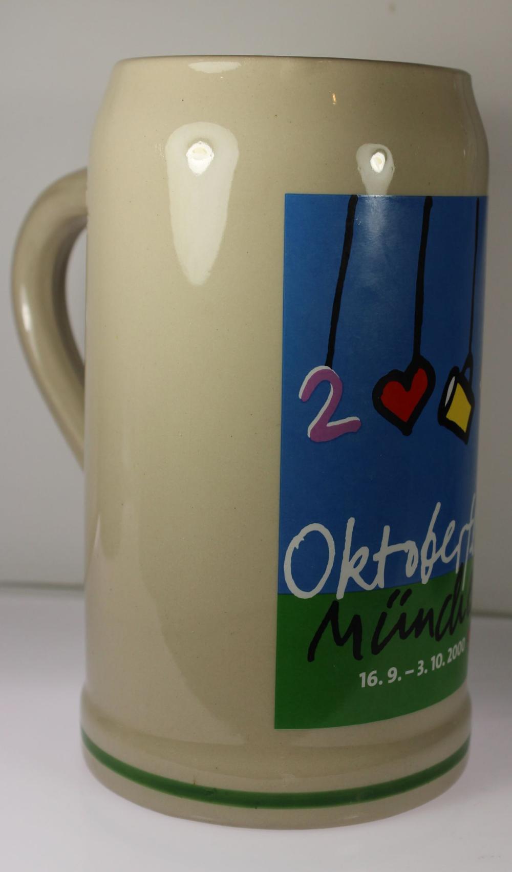 Oktoberfest '2000' Souvenir Beer Stein (Litre capacity)