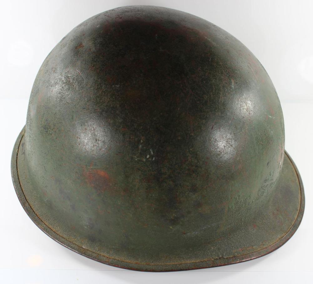 Korean War US issue M1 Steel Helmet complete with Liner and Chin strap, Very Fine condition
