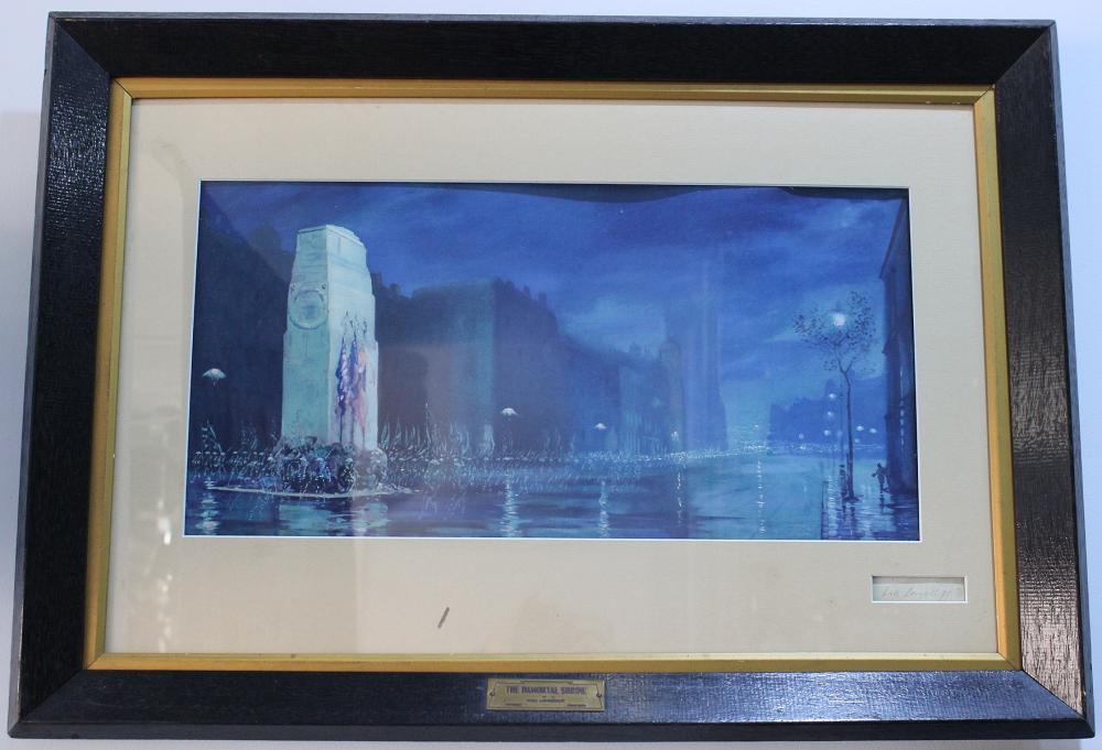 WWI Australia Print of 'the Immortal Shrine' by Will Longstaff framed in wood salvaged from the decommissioned H.M.A.S Sydney which was broken up in 1929