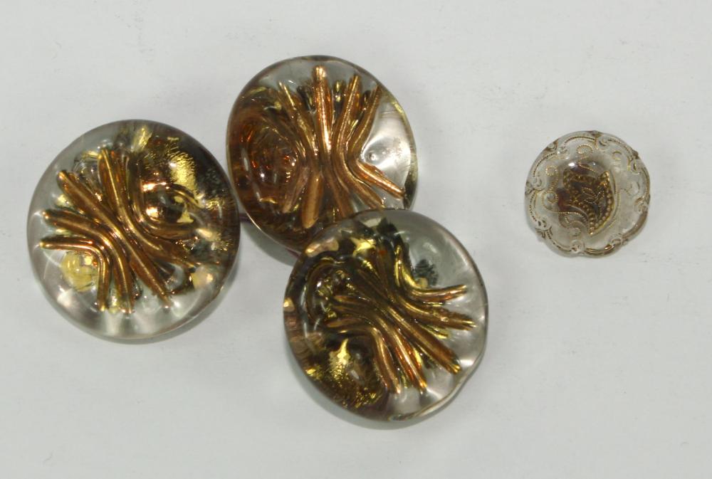 Vintage Glass Buttons (4 buttons)