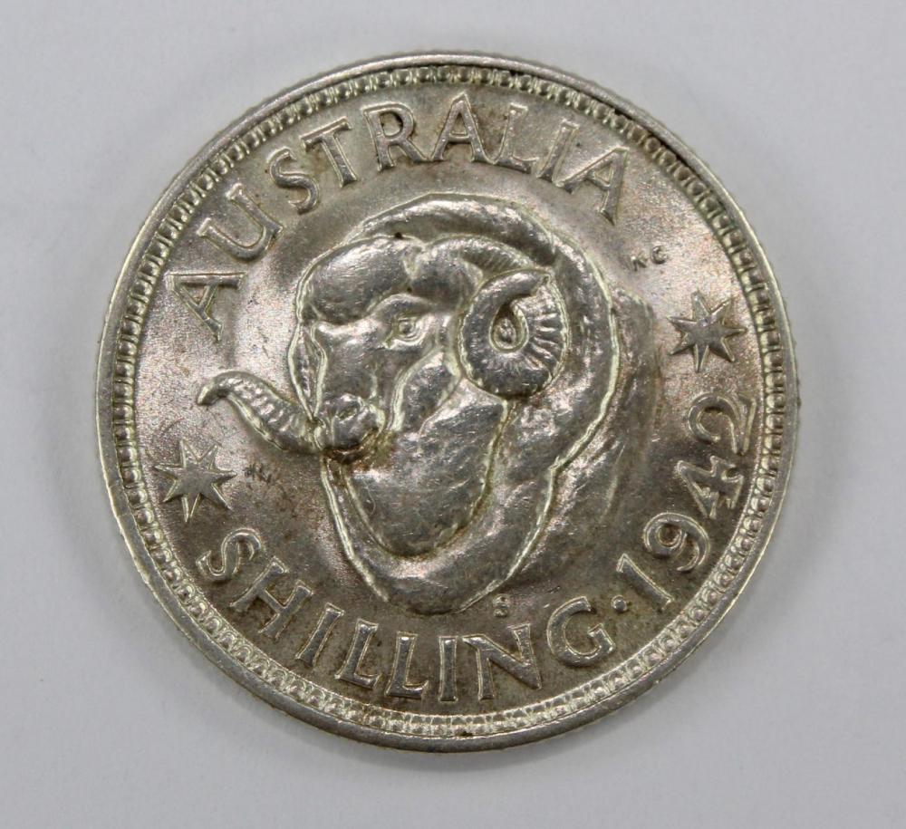 Australia 1942 S Shilling, Choice Uncirculated