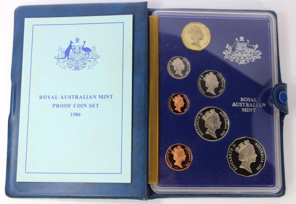 Australia 1986 Proof Set, FDC (7 coins)