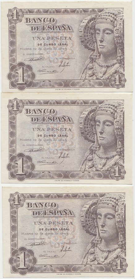 Spain 1948 Peseta, Consecut... image