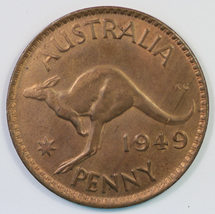 Australia 1949 Penny, near ... image
