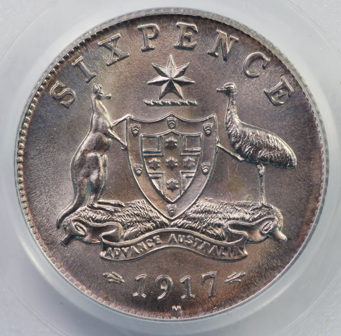 Australia 1917 M Sixpence, ... image
