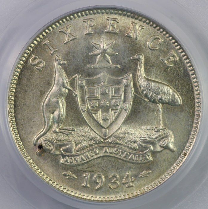Australia 1934 Sixpence, PC... image