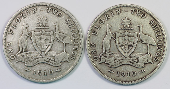 Australia 1910 Florin, VG/F... image