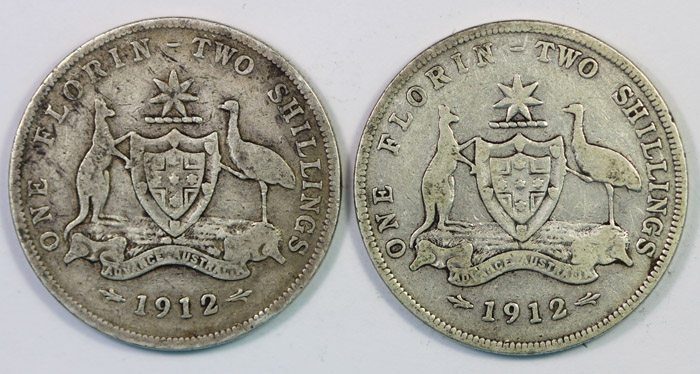 Australia 1912 Florin, VG/F... image