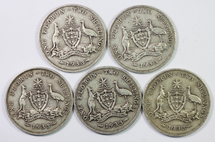 Australia 1933 Florins, VG/... image