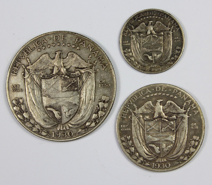 Panama 1930 1/10, 1/4 & 1/2... image