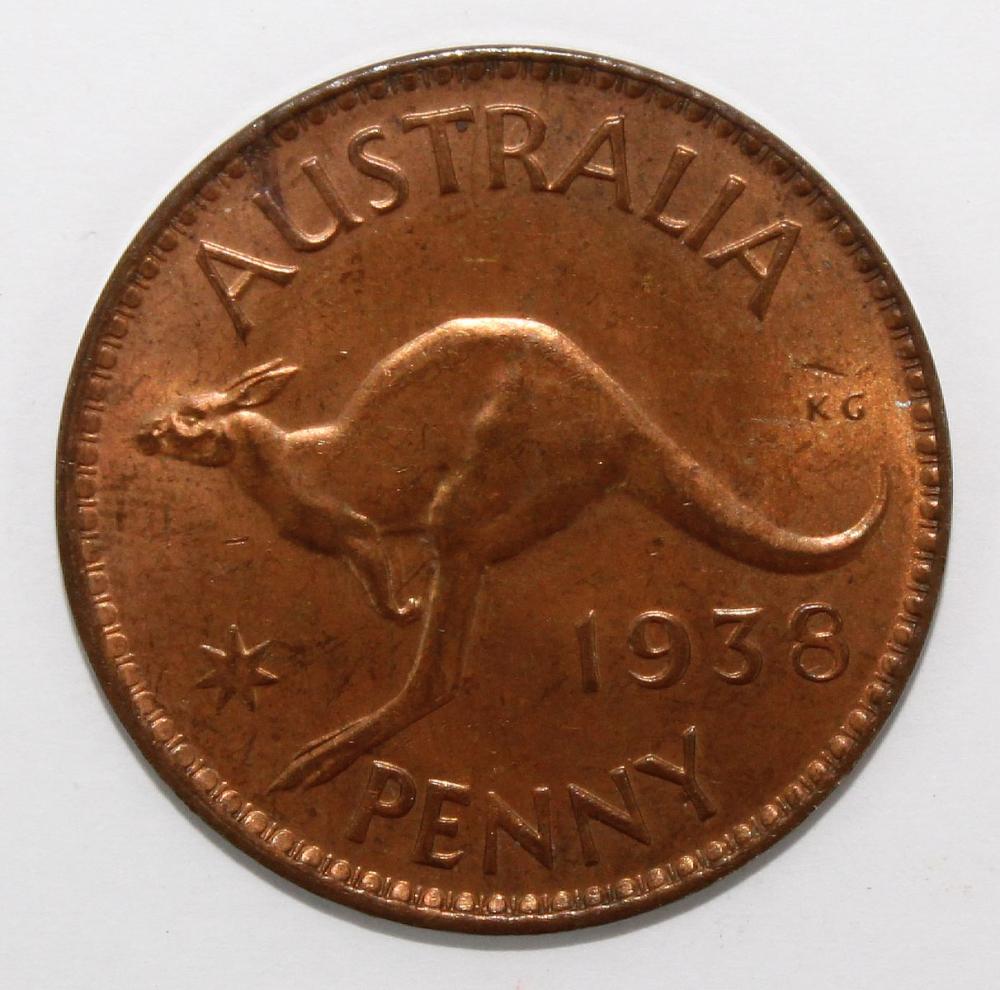 Australia 1938 Penny, near Gem image