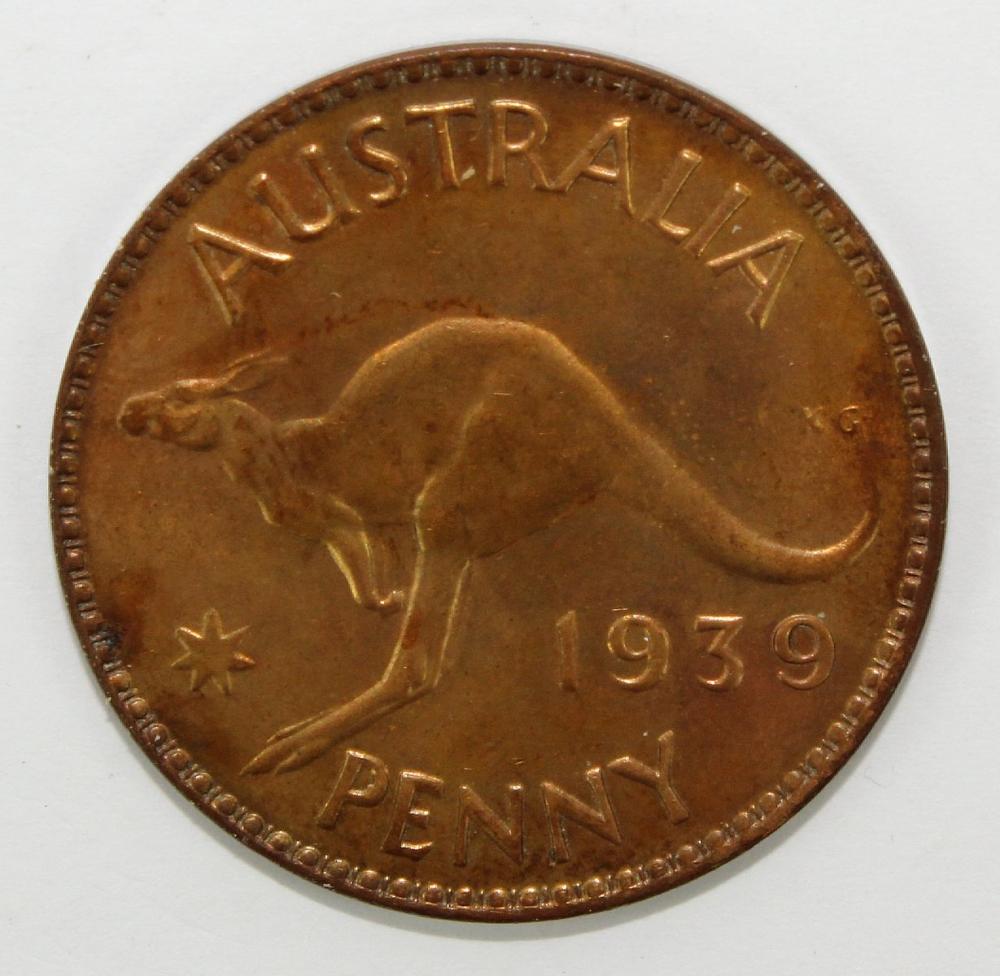 Australia 1939 Penny, near Gem image