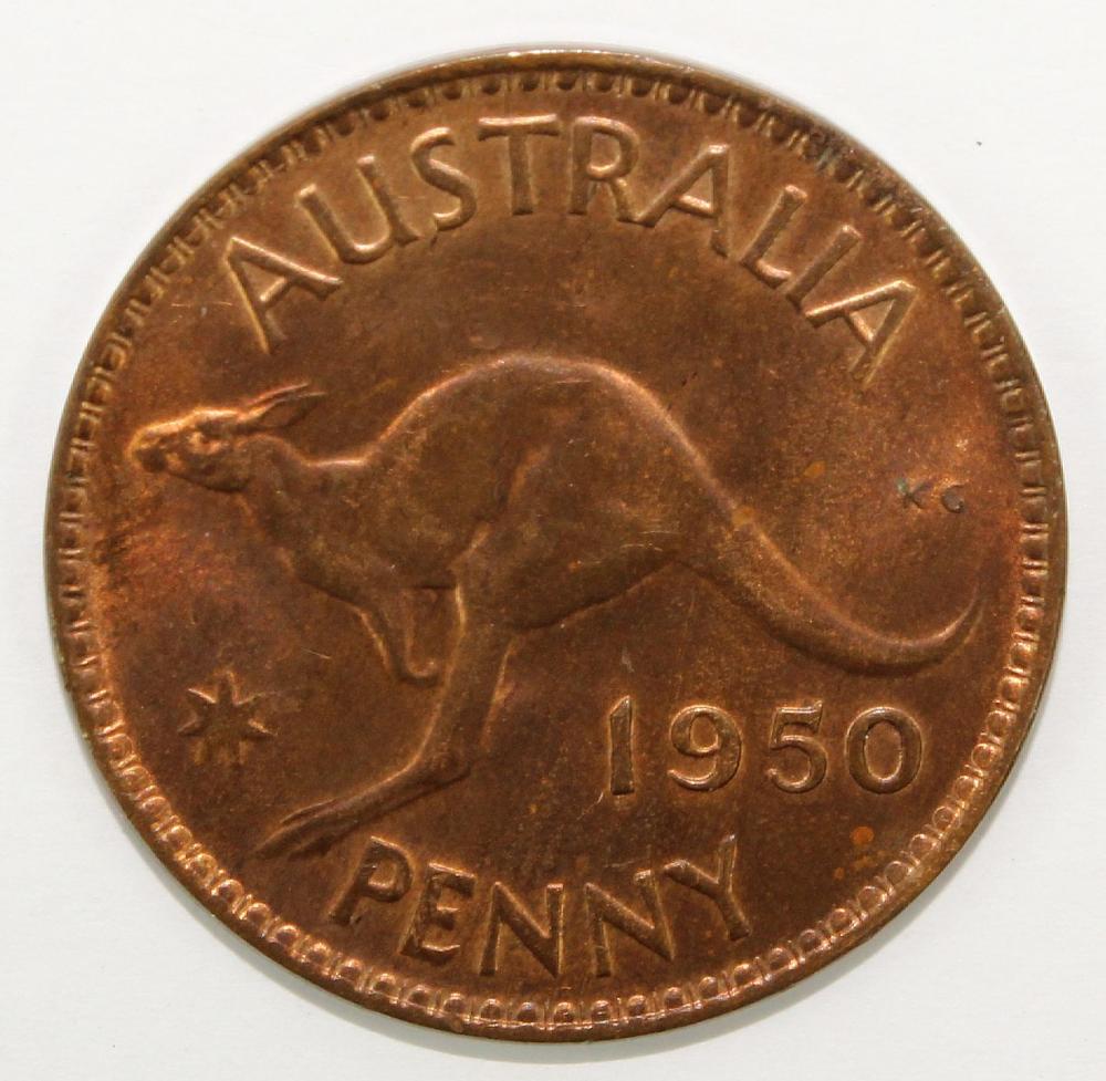 Australia 1950 (M) Penny, Gem image