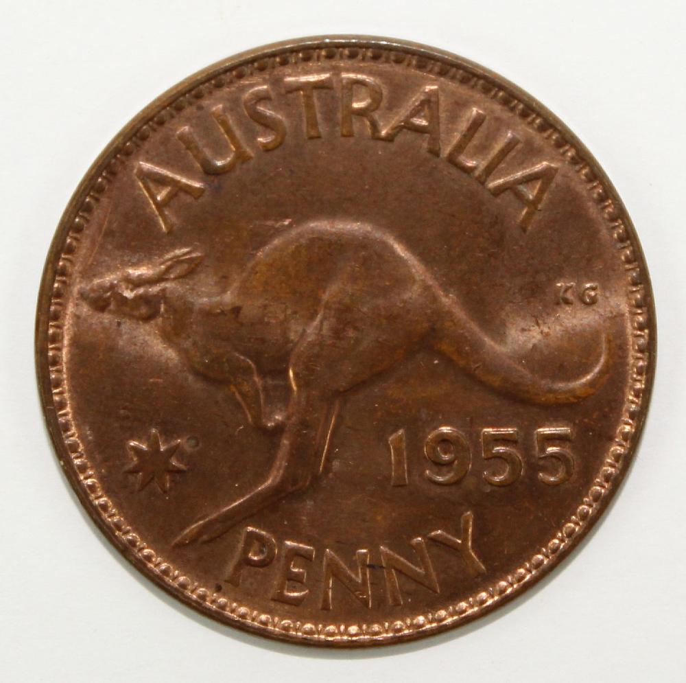 Australia 1955 (M) Penny, Gem image